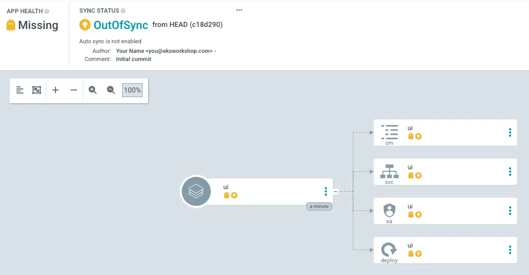 Application in the ArgoCD UI